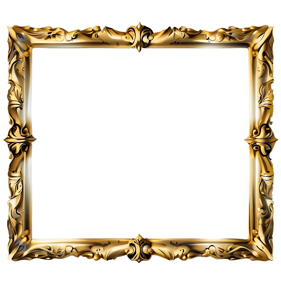 Gold Frame Design Png 06262024