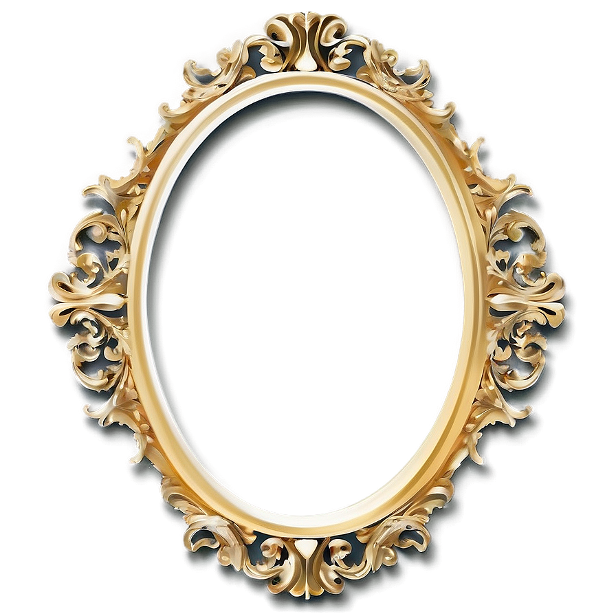 Gold Frame Oval Png 92