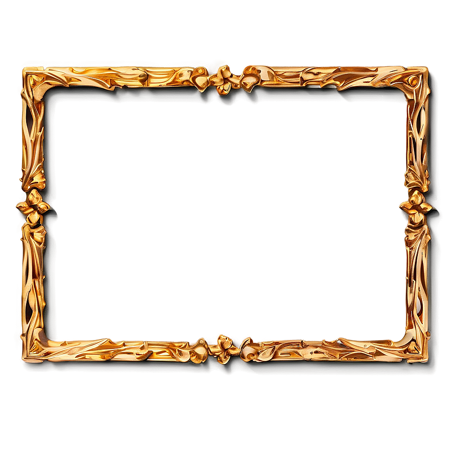 Gold Frame Photo Border Png Trm