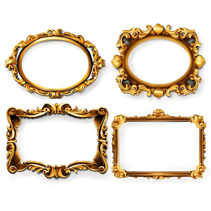 Gold Frame Text Box Png Svj