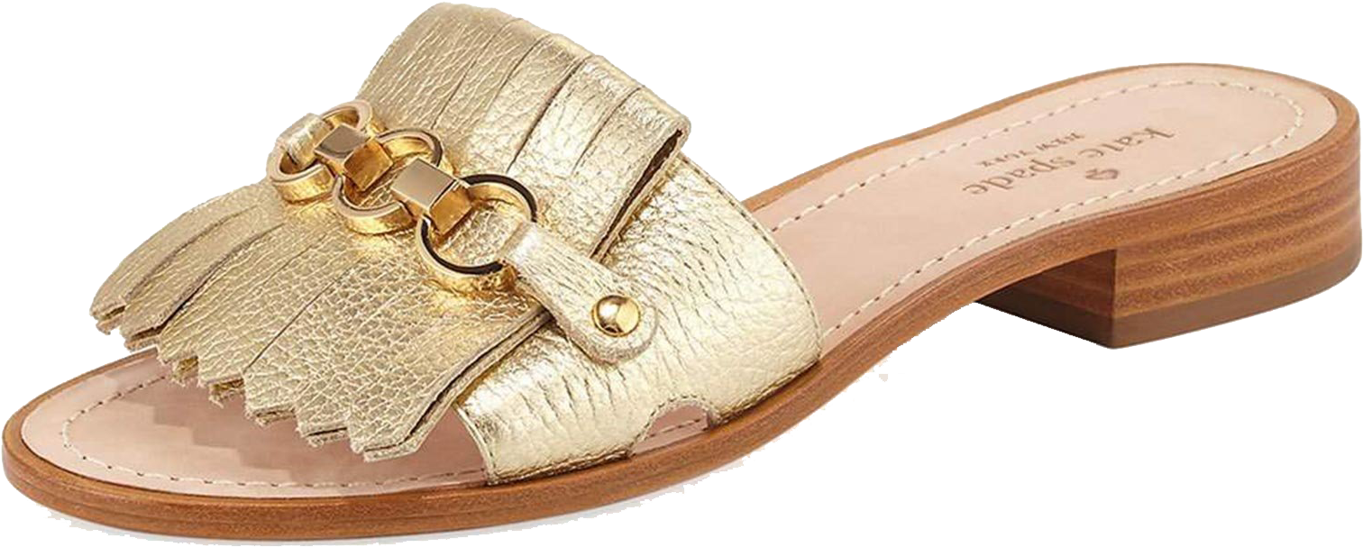 Sandals Transparent Png Image - Kate Spade Brie Gold Sandals, Png Download PNG with transparent background