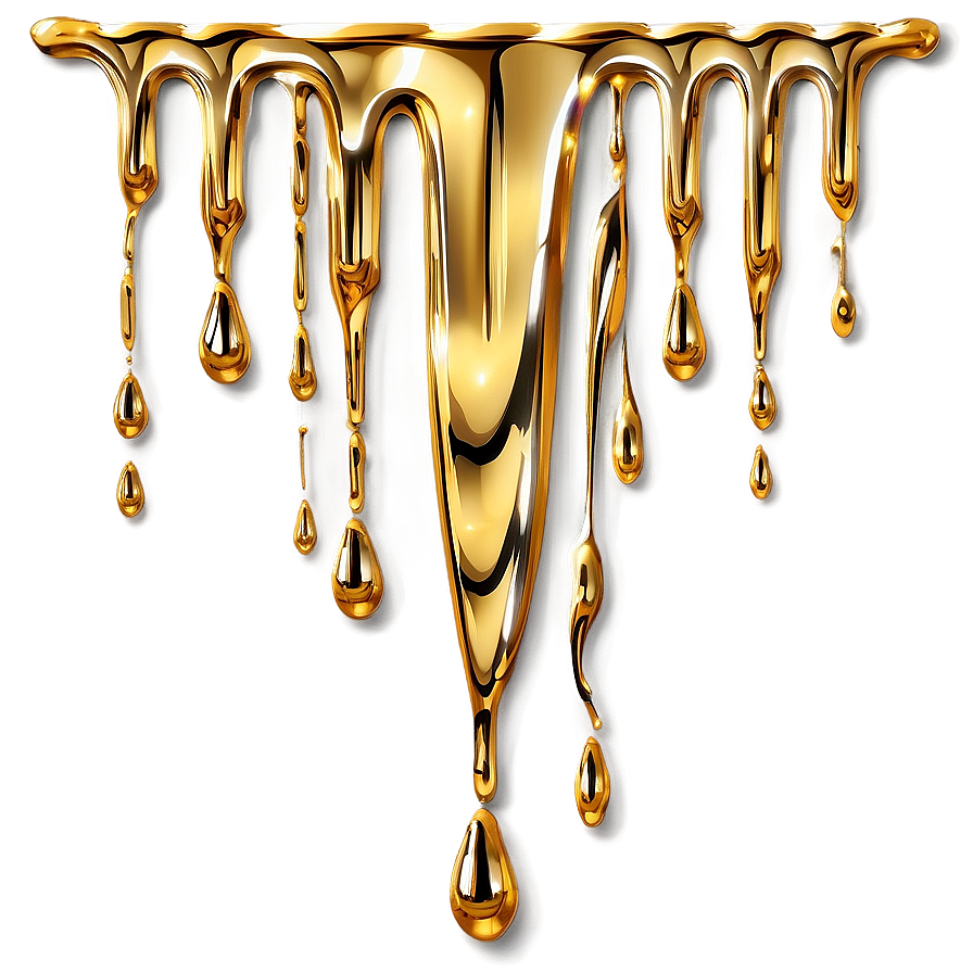 Gold Glitter Drip Decoration Png 06282024