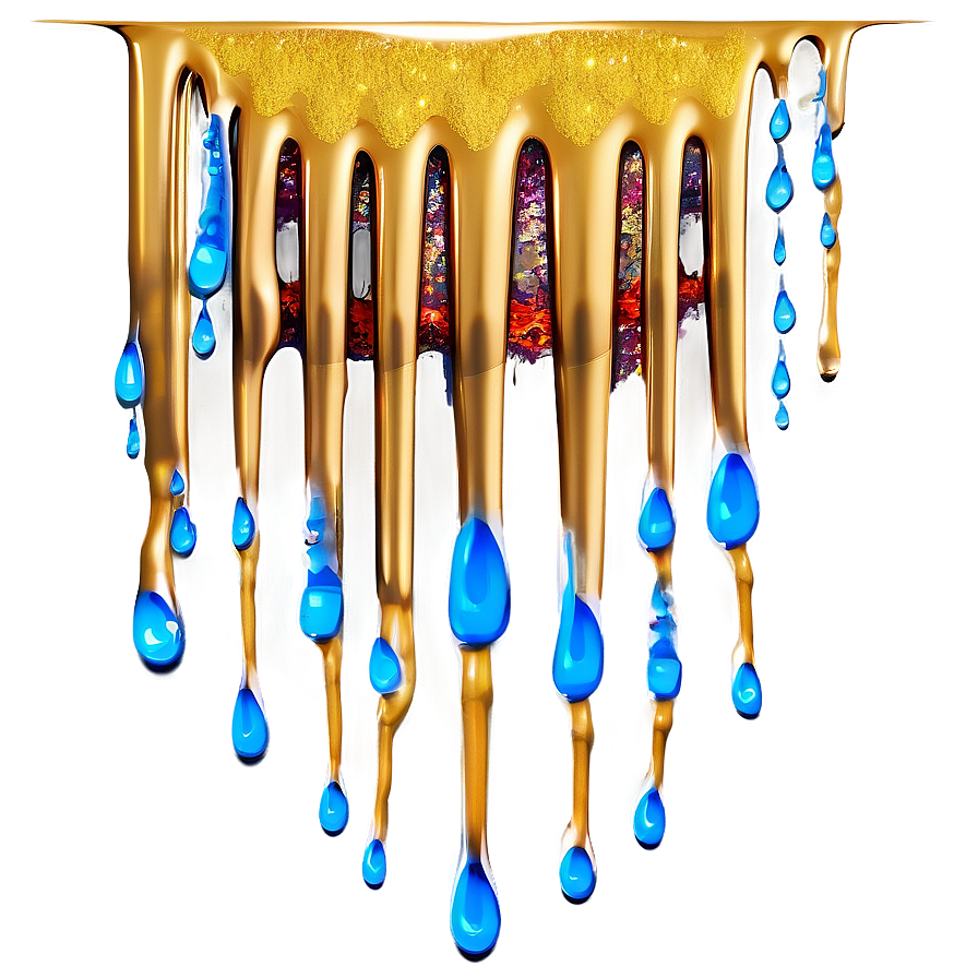 Gold Glitter Drip Down Png Idd86