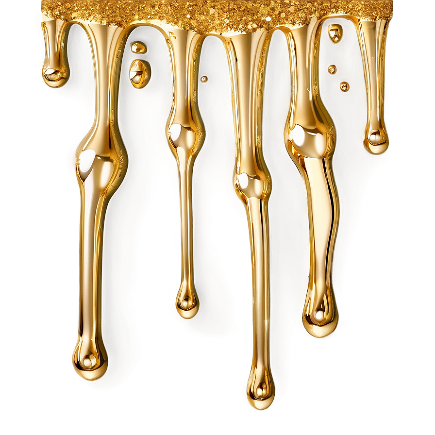 Gold Glitter Drip Down Png Wie