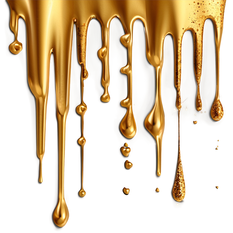 Gold Glitter Drip For Decoration Png 93