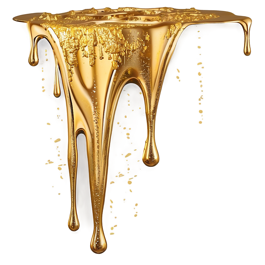 Gold Glitter Drip For Design Png 06282024