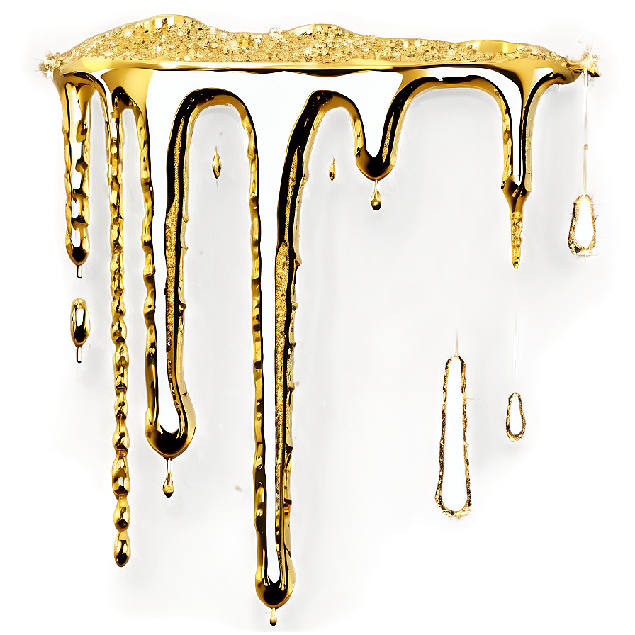 Gold Glitter Drip For Designers Png 24