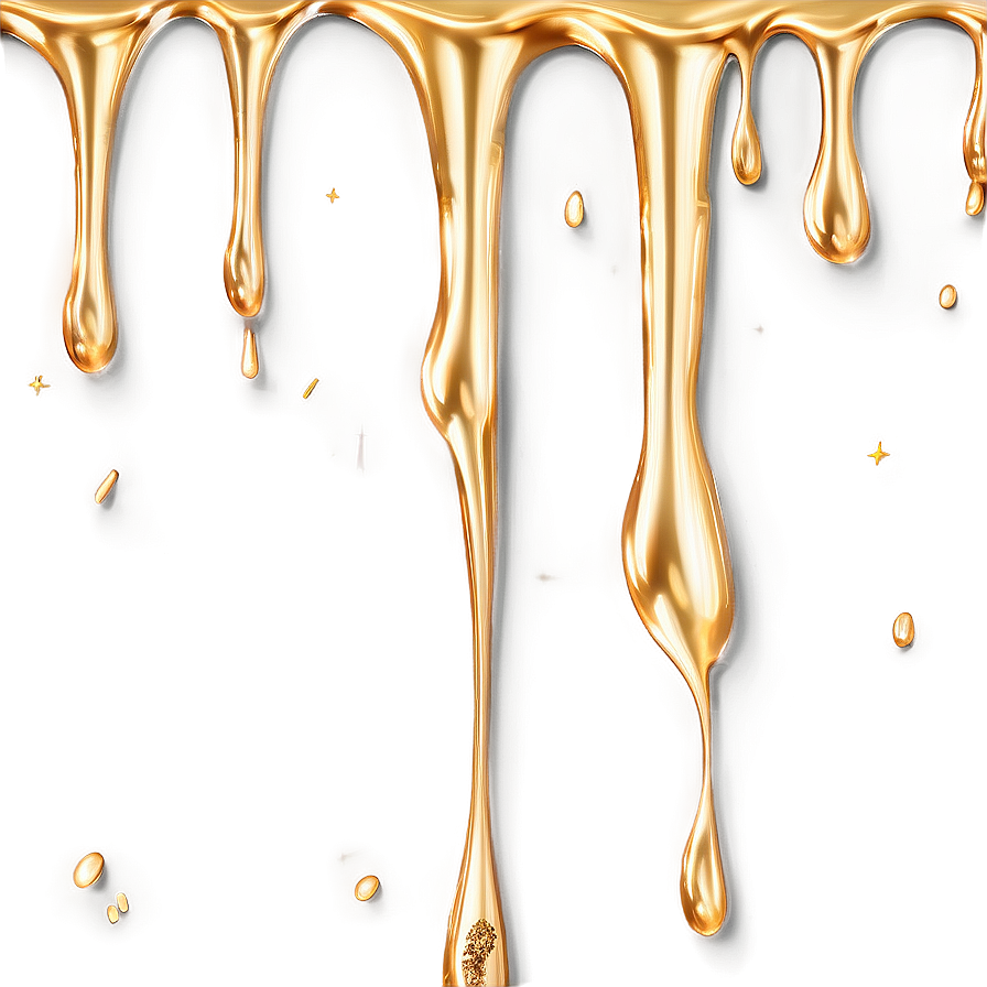 Gold Glitter Drip Illustration Png 06282024