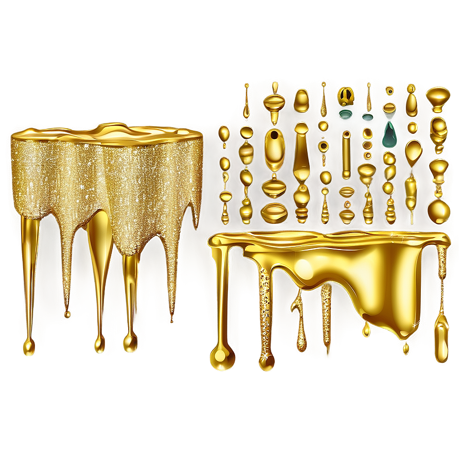 Gold Glitter Drip Illustration Png Jtf