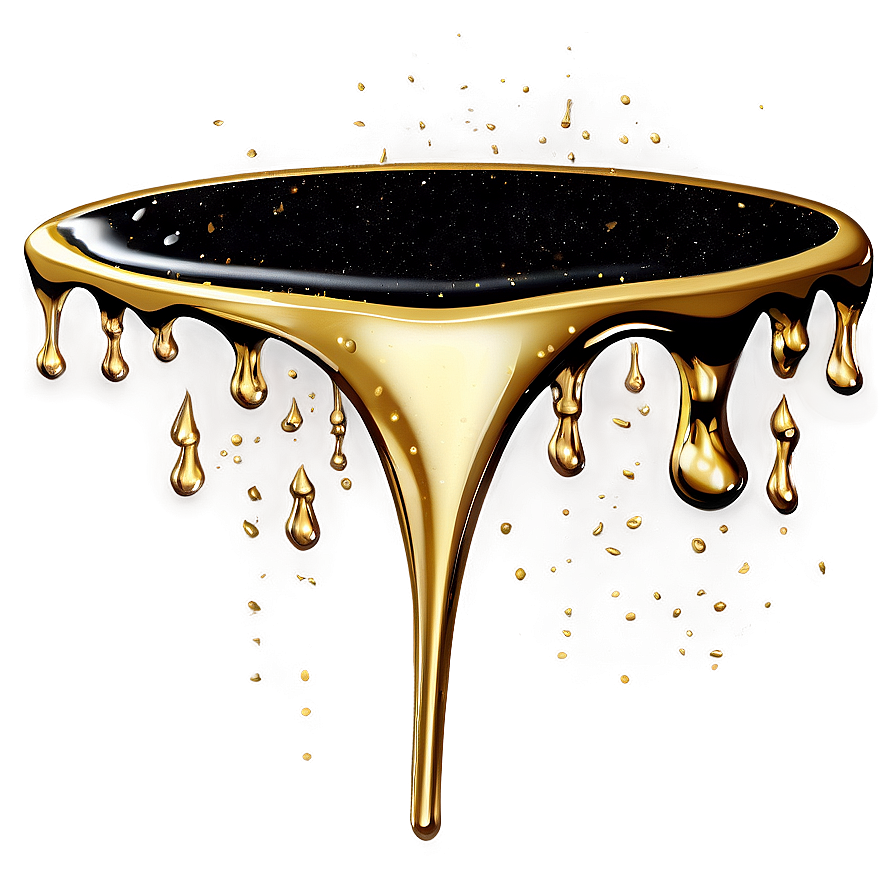 Gold Glitter Drip On Black Png 06282024