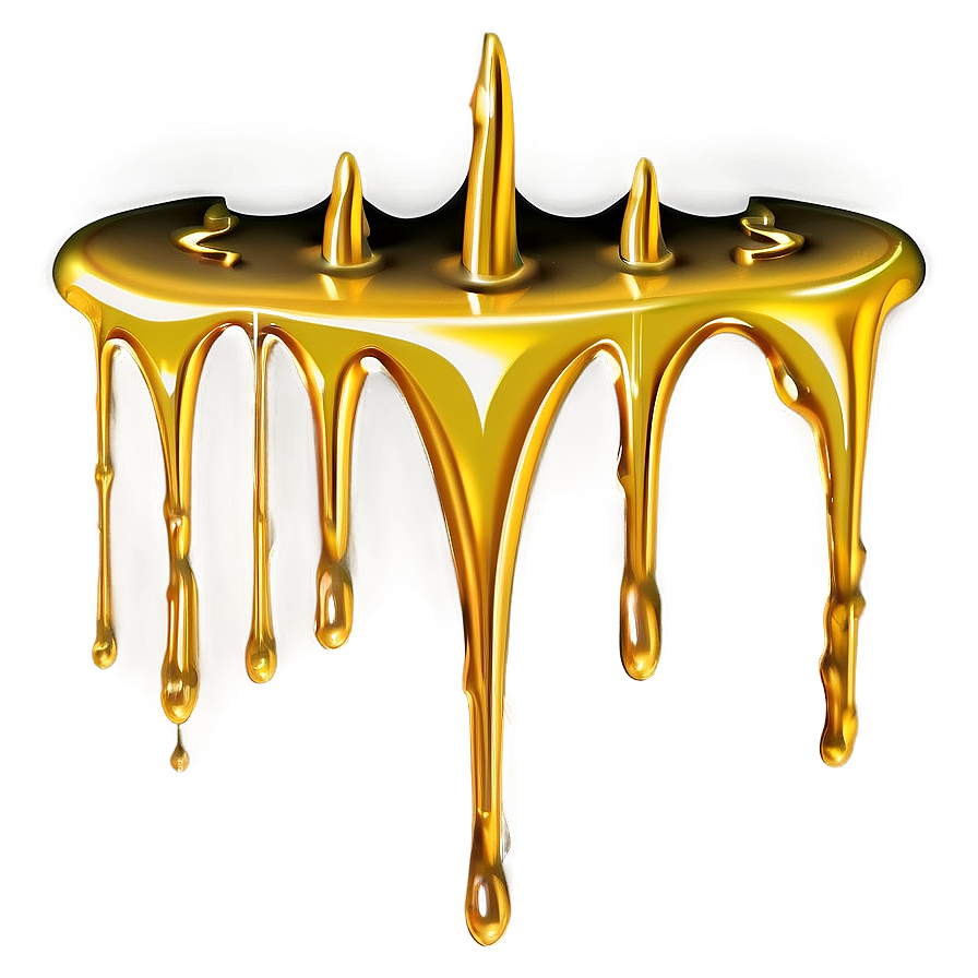 Gold Glitter Drip On White Png 78