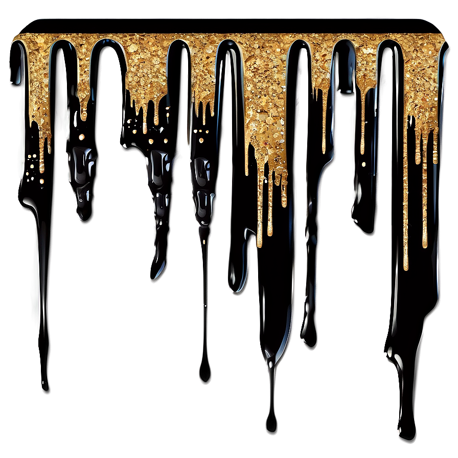 Gold Glitter Drip Overlay Png 06282024