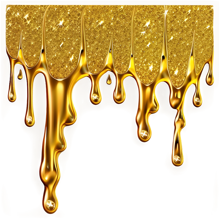 Gold Glitter Drip Pattern Png 37