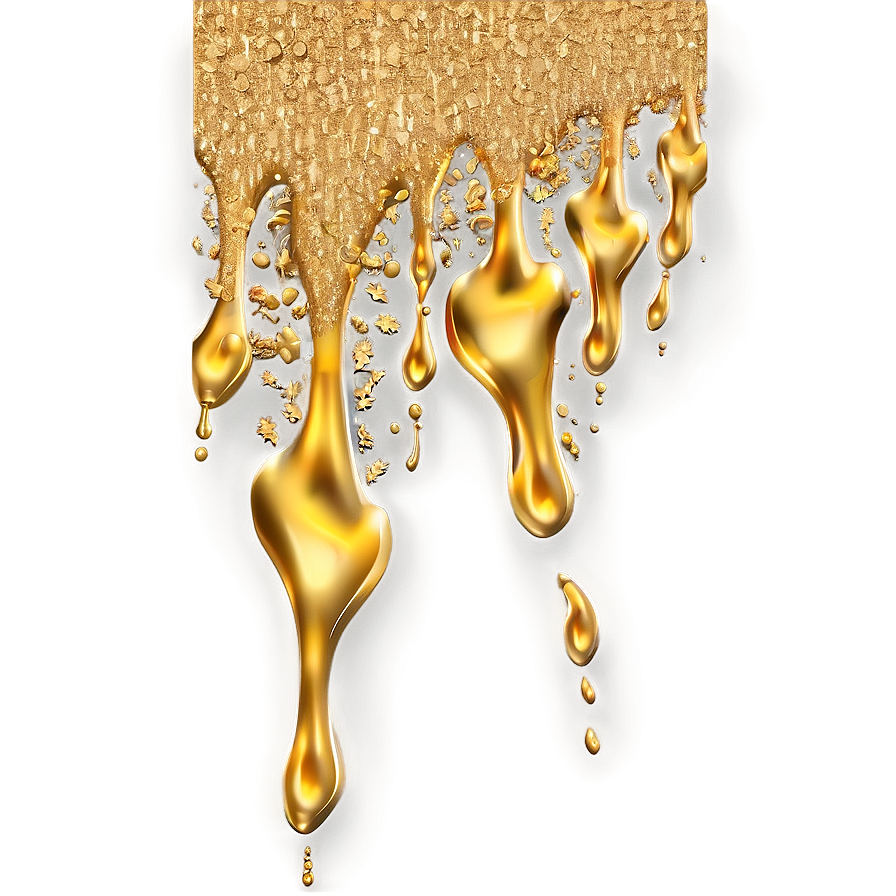 Gold Glitter Drip Pattern Png Nfw82