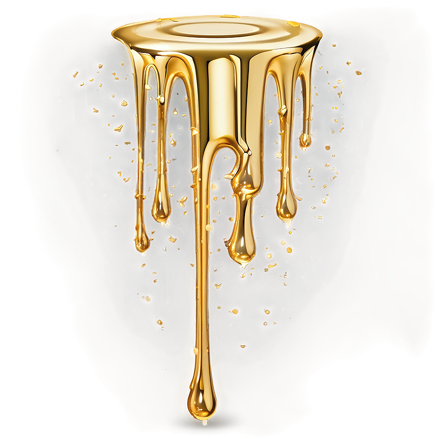 Gold Glitter Drip Splash Png 06282024