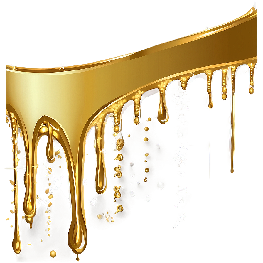 Gold Glitter Drip Vector Png 06282024