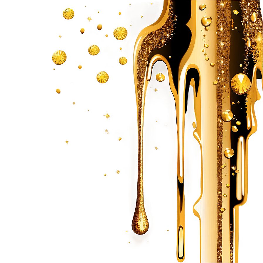 Gold Glitter Drip Vector Png Gmn