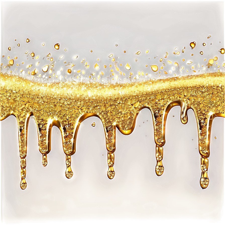 Gold Glitter Dripping Effect Png 5