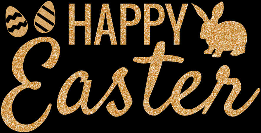 Happy Easter, Easter, Greeting, Gold Glitter, Glitter - Happy Easter Wishes Png, Transparent Png PNG with transparent background
