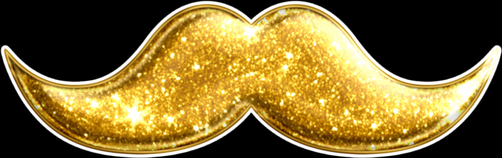 Transparent Gold Glitter Heart Png - Gold Mustache Png, Png Download PNG with transparent background