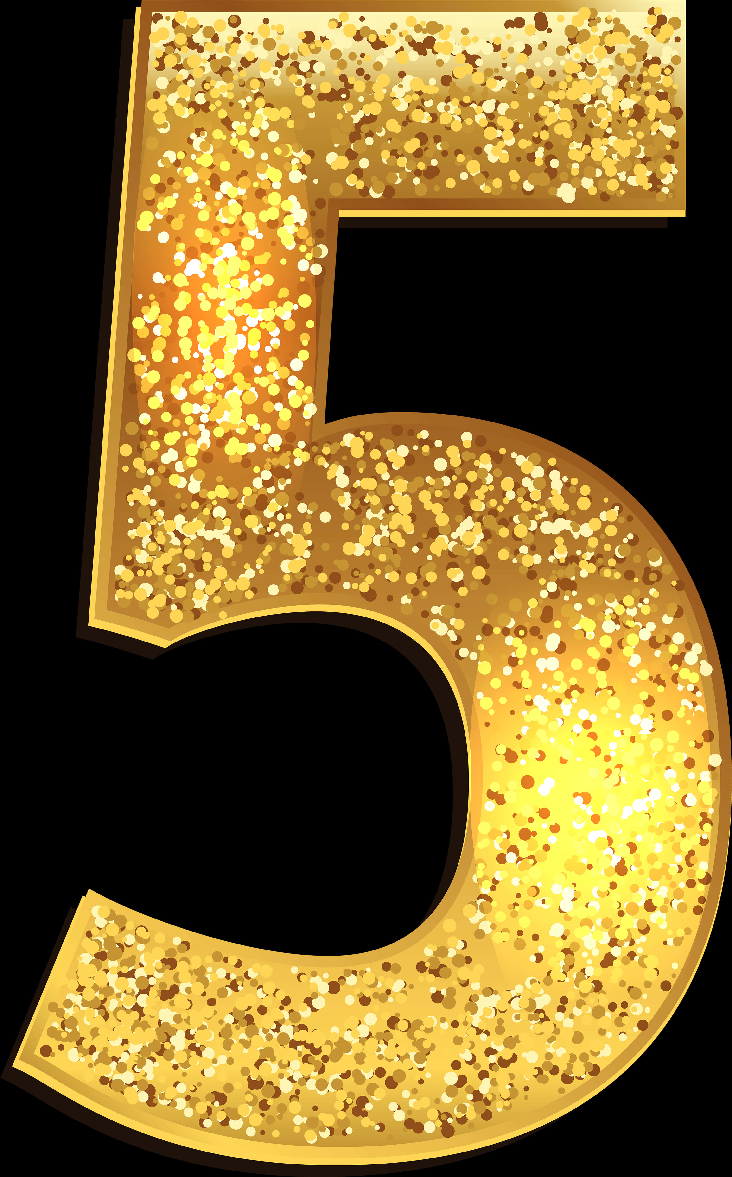 Number 1 Clipart Numeral - Gold Glitter Number 5 Png, Transparent Png PNG with transparent background