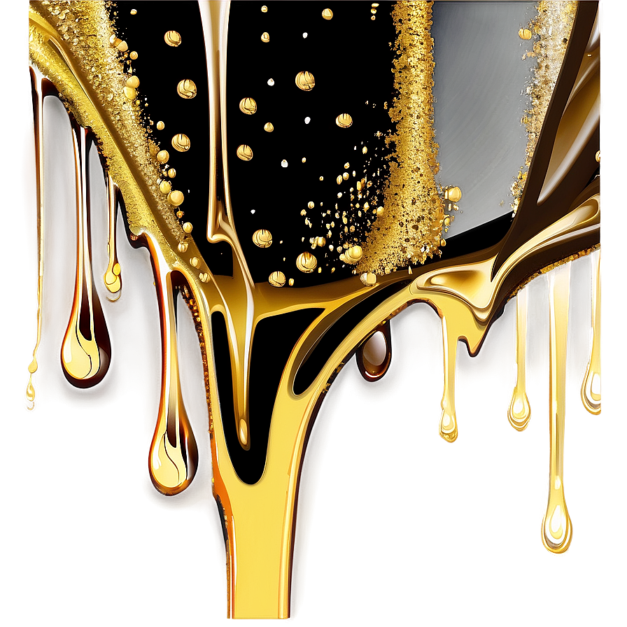 Gold Glitter Paint Drip Png Ptl35