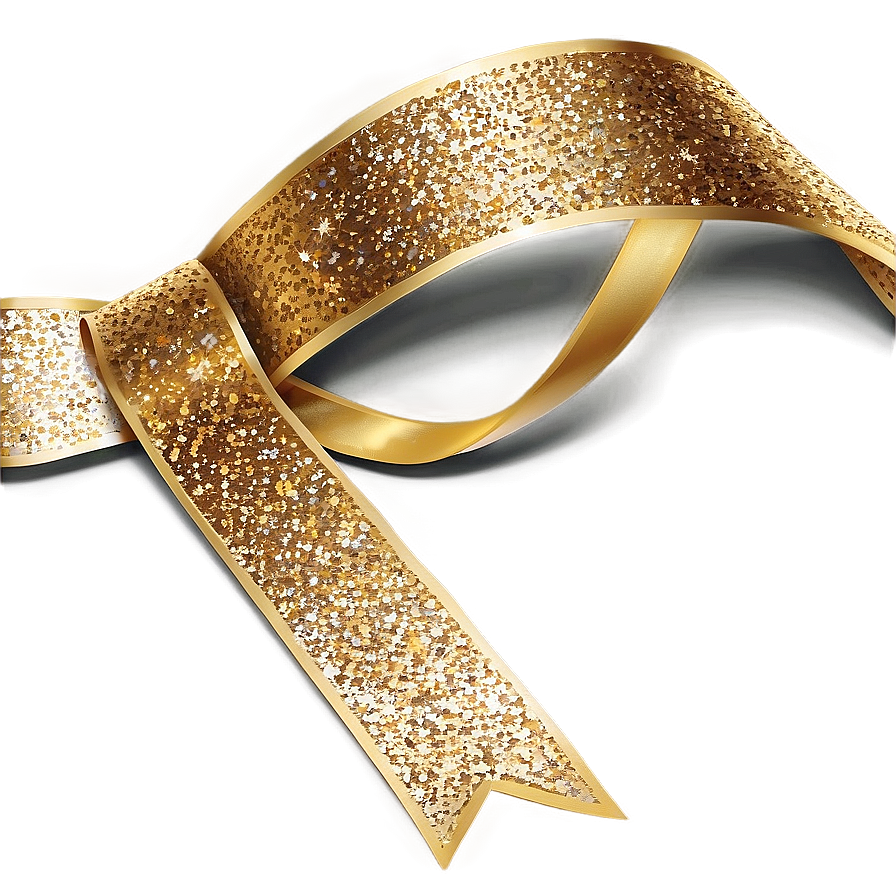 Gold Glitter Ribbon Png Wyi34