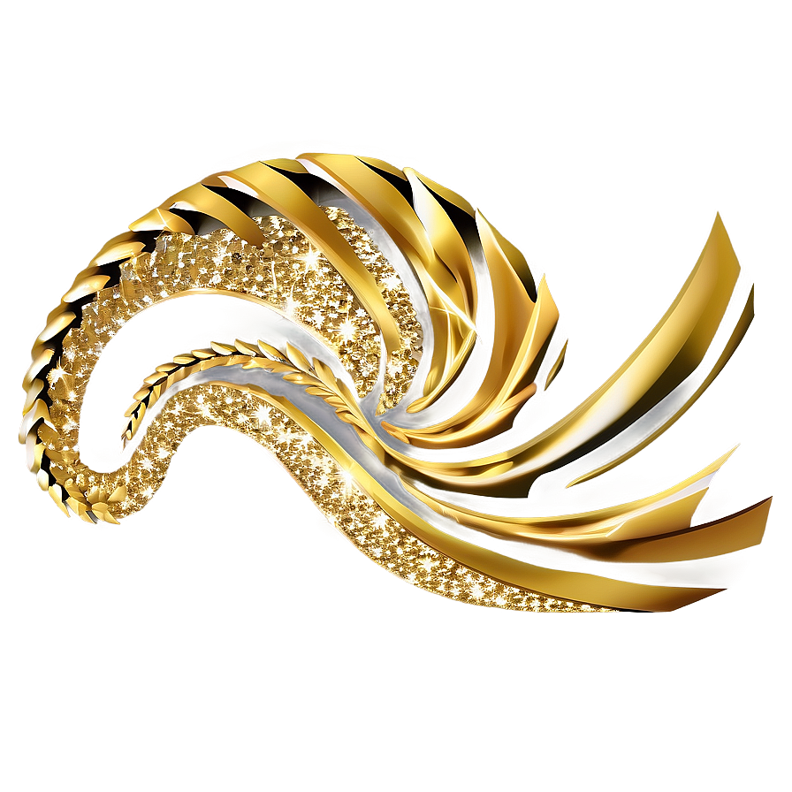 Gold Glitter Spiral Png 50