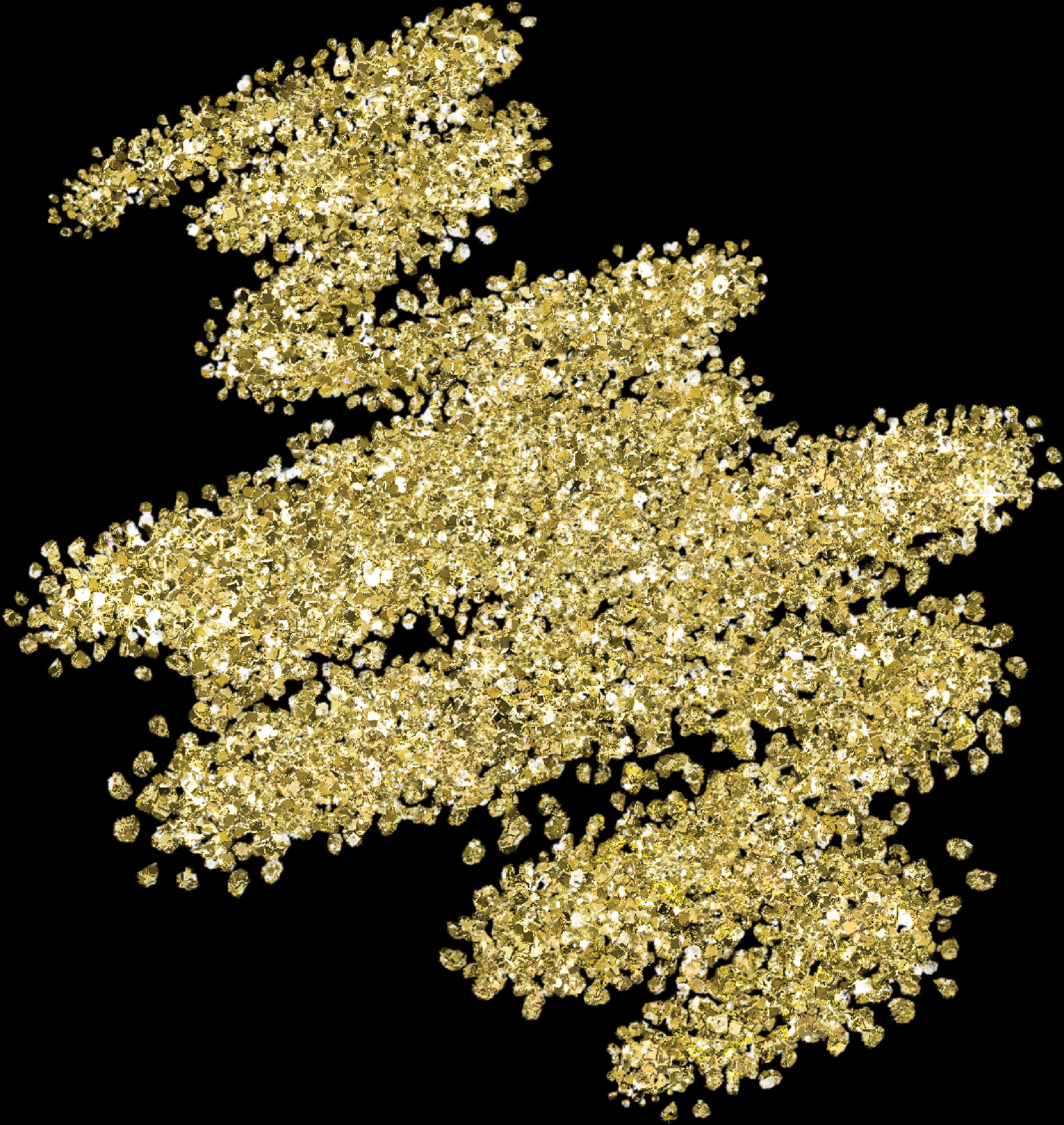 Fun And Decorative Gold Glitter Squiggleswoosh Embellishments - Transparent Silver Glitter Png, Png Download PNG with transparent background