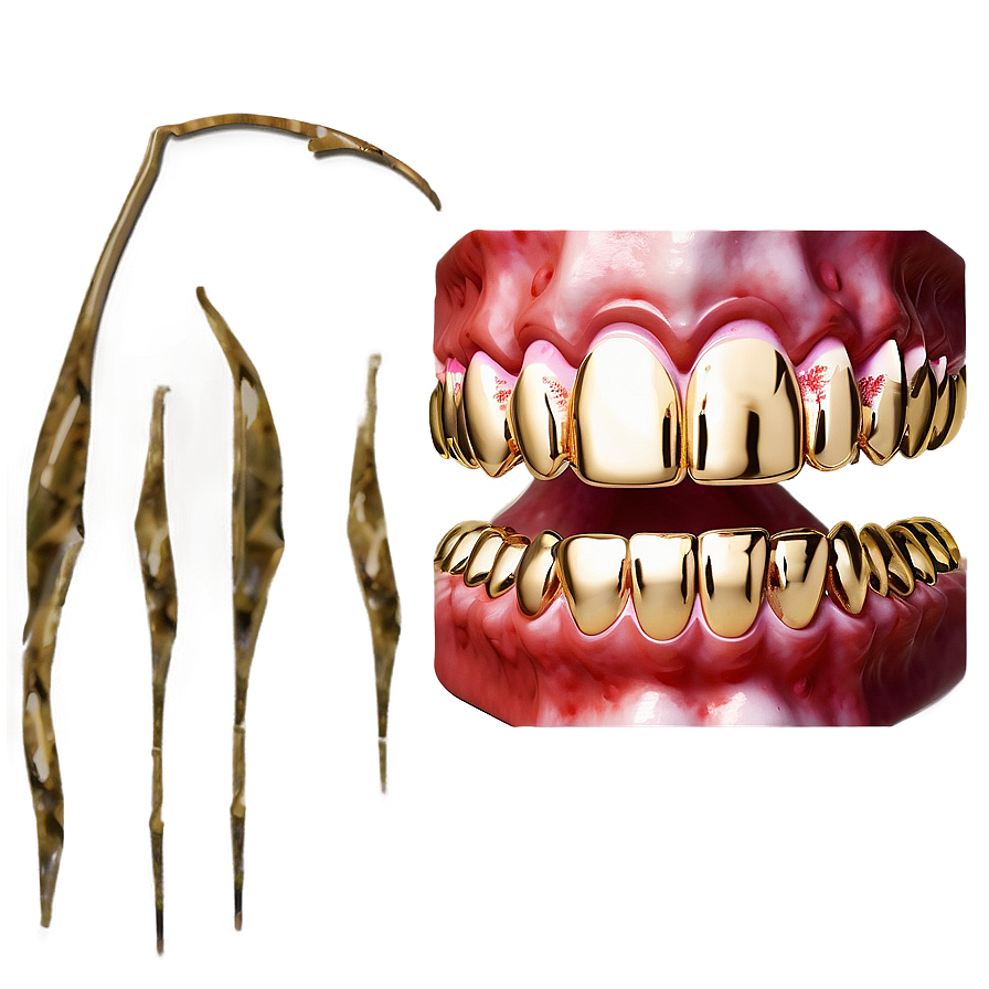 Gold Grillz Fashion Statement Png Kqr