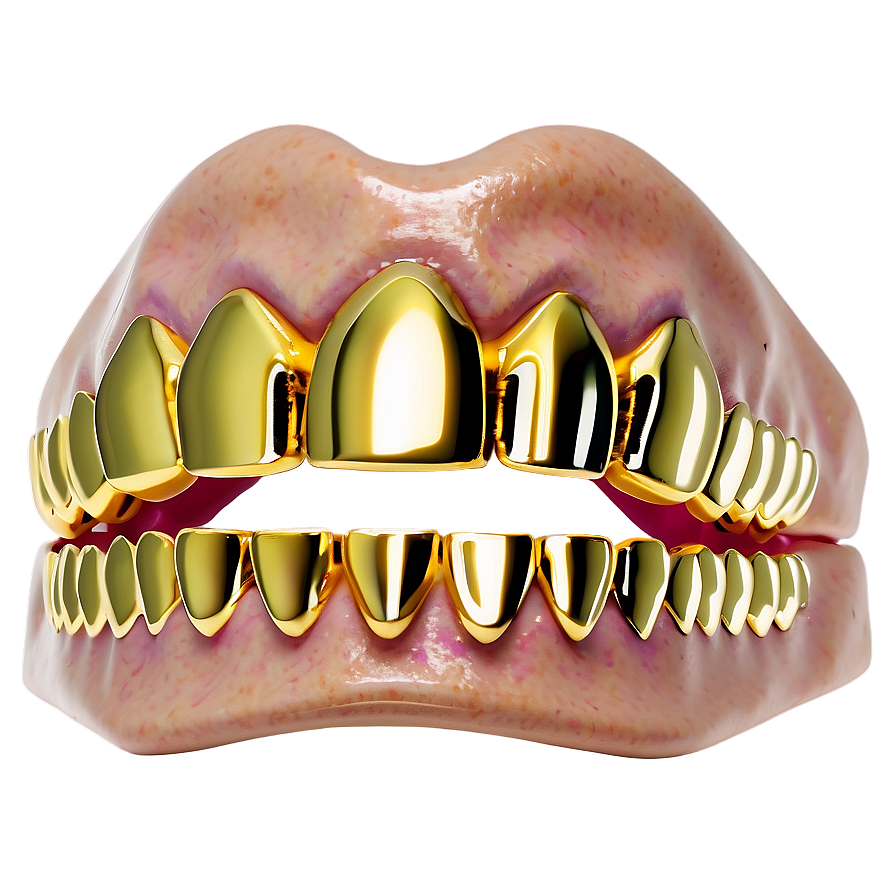 Gold Grillz With Gemstones Png 13