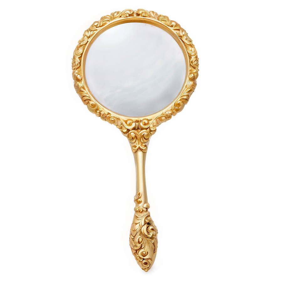 Gold Hand Mirror PNG 06212024 PNG image with a transparent background, free high-resolution download