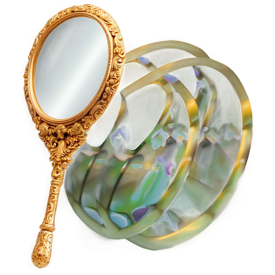Gold Hand Mirror PNG ddn PNG image with a transparent background, free high-resolution download