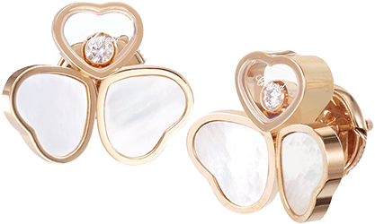 Gold Heart Motherof Pearl Earrings