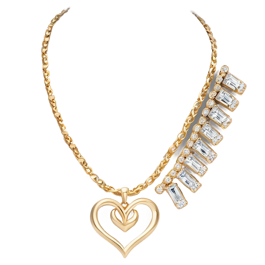 Gold Heart Pendant Png 11