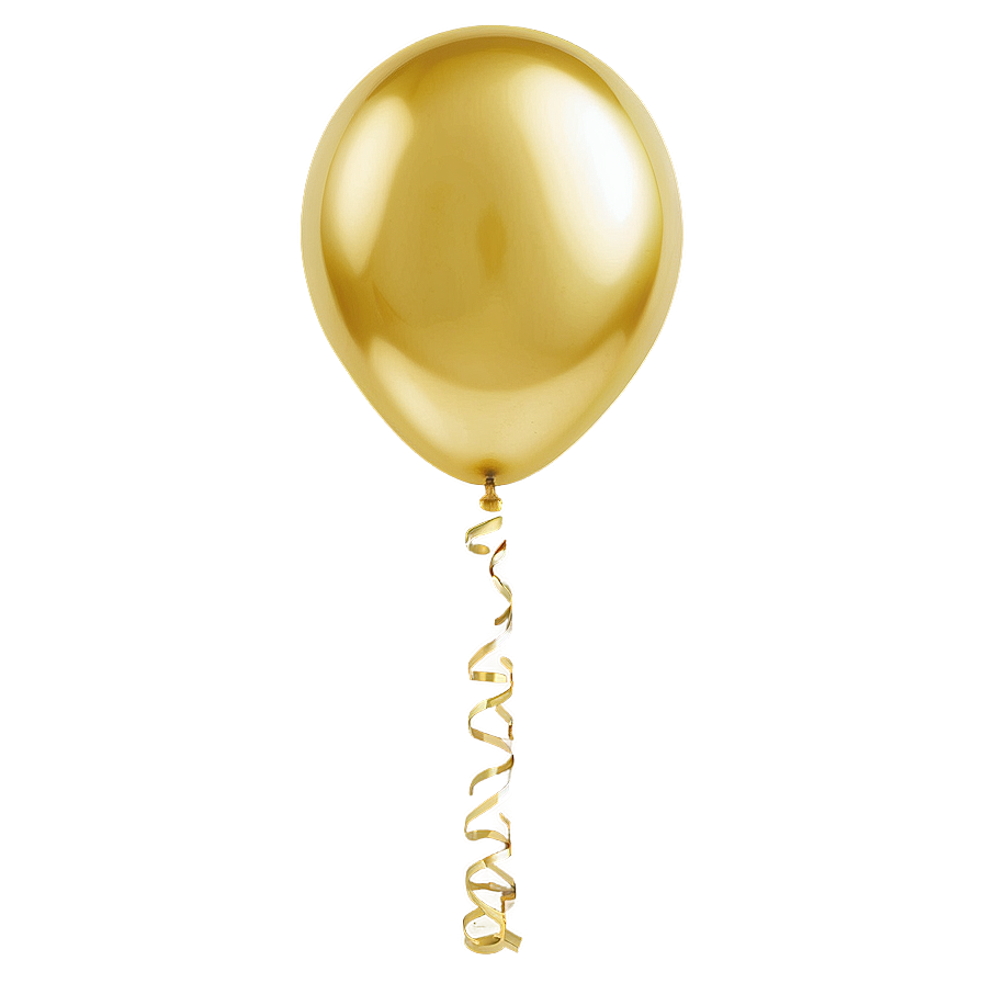 Gold Helium Balloon Png 06212024