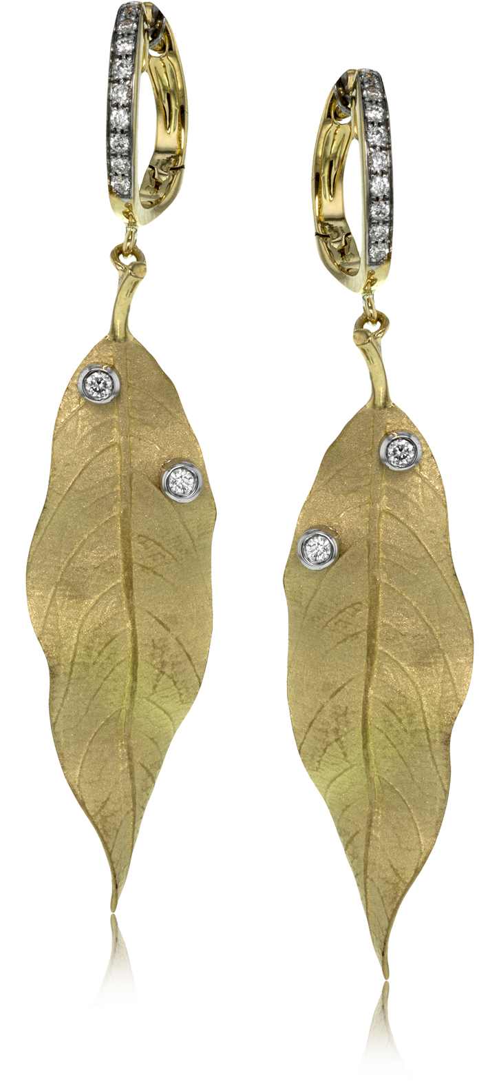 Gold Leaf Diamond Earrings