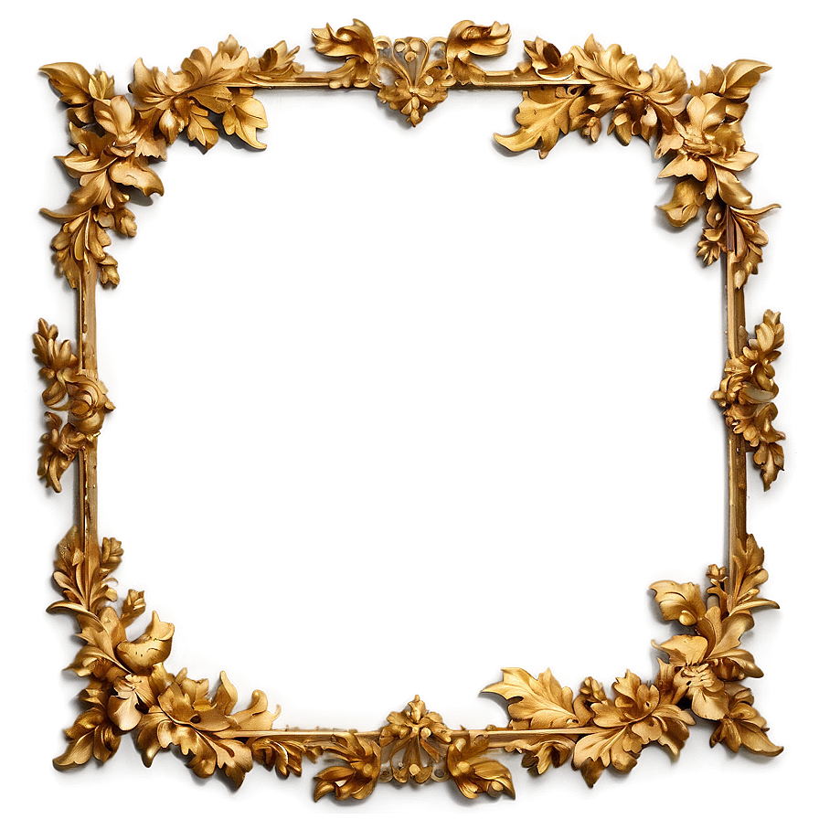 Gold Leaf Frame PNG   05042024 PNG image with a transparent background, free high-resolution download