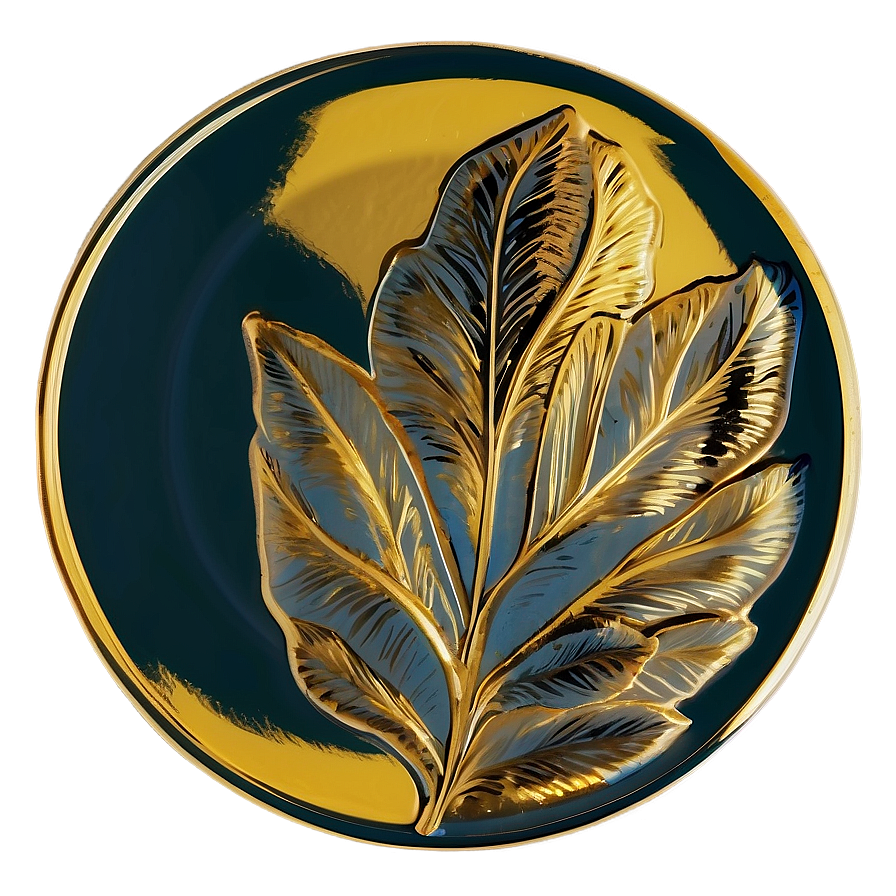 Gold Leaf Plate Png 5