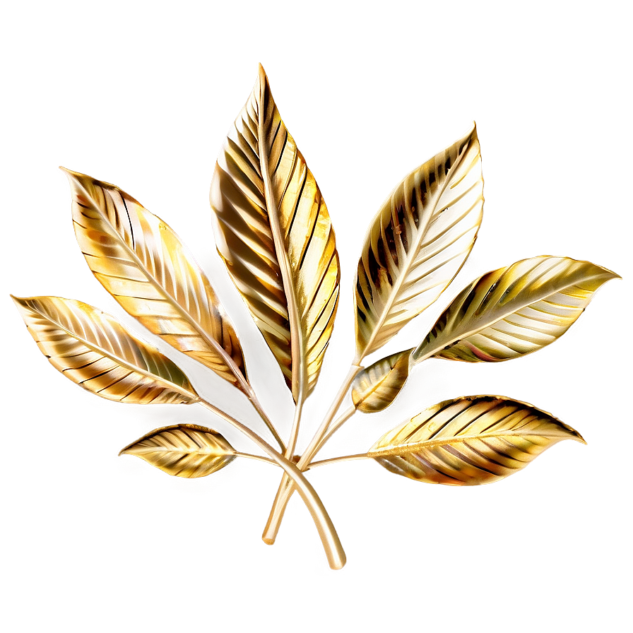 Gold Leaves Craft Png Mty