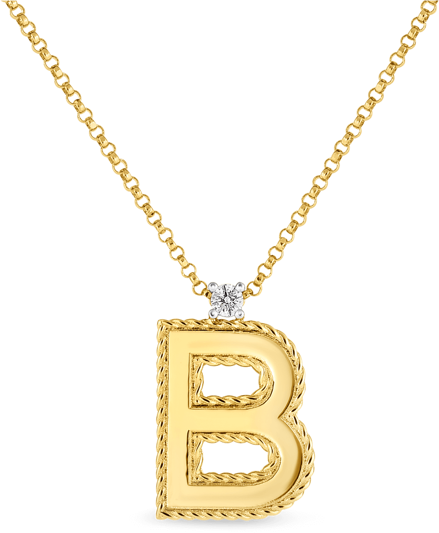 Gold Letter B Pendant Necklace