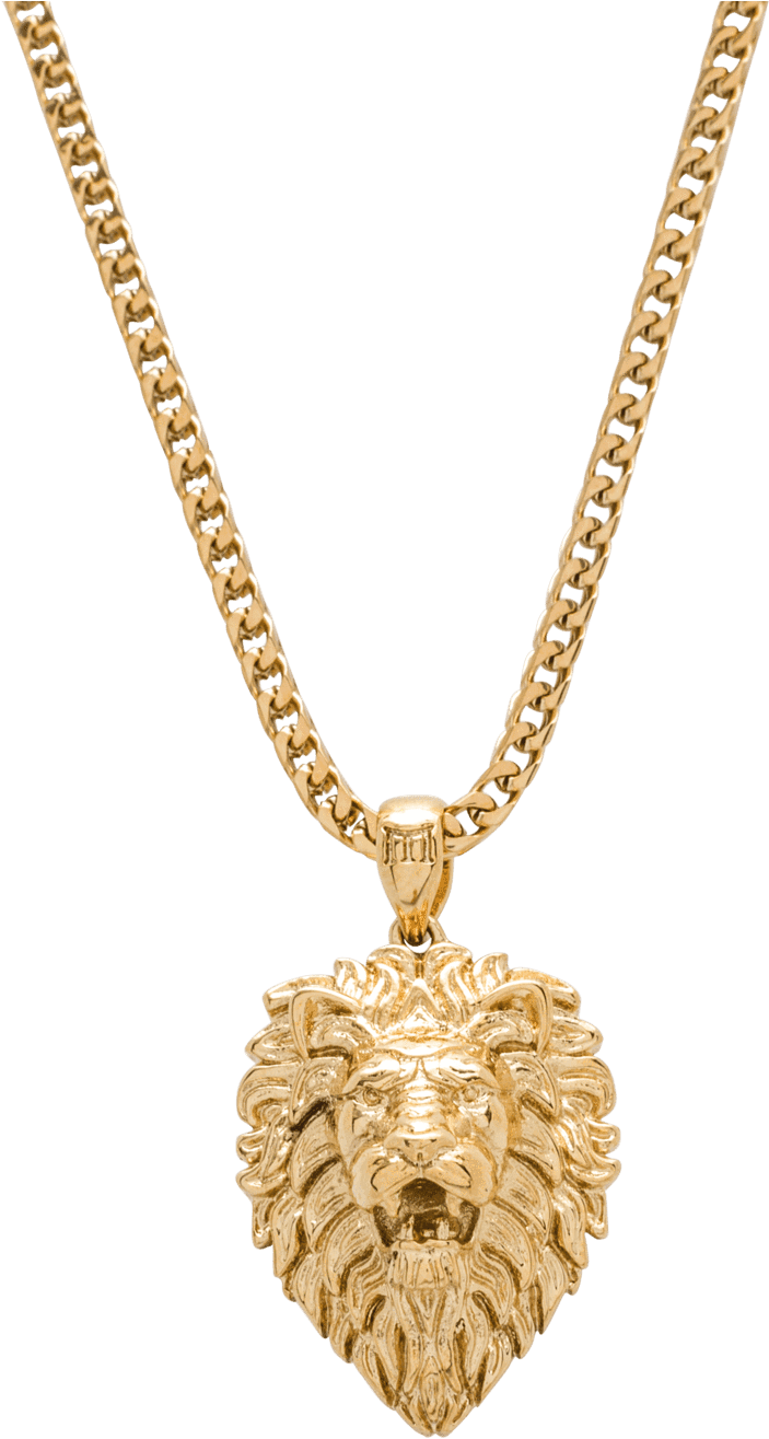 Gold Lion Pendant Necklace