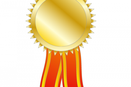 Gold Medal Award Ribbon PNG with transparent background