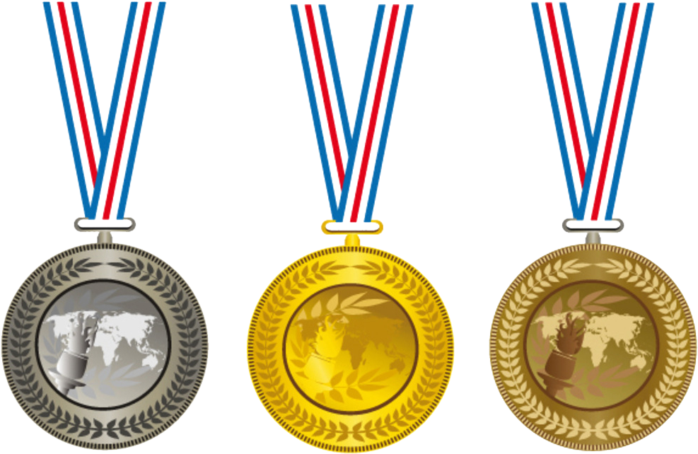 Gold Medal Olympic Medal Clip Art - Gold Silver Bronze Medals Png, Transparent Png PNG with transparent background