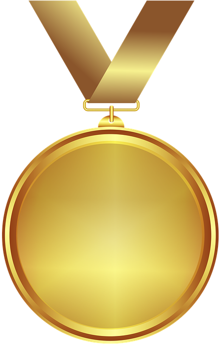 Gold Medal Vector Illustration PNG with transparent background
