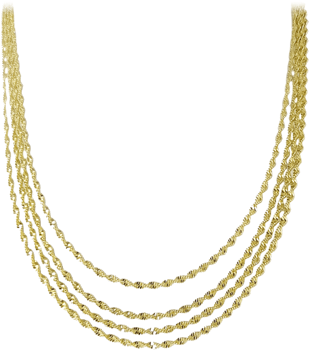 Gold Multi Strand Chain Necklace