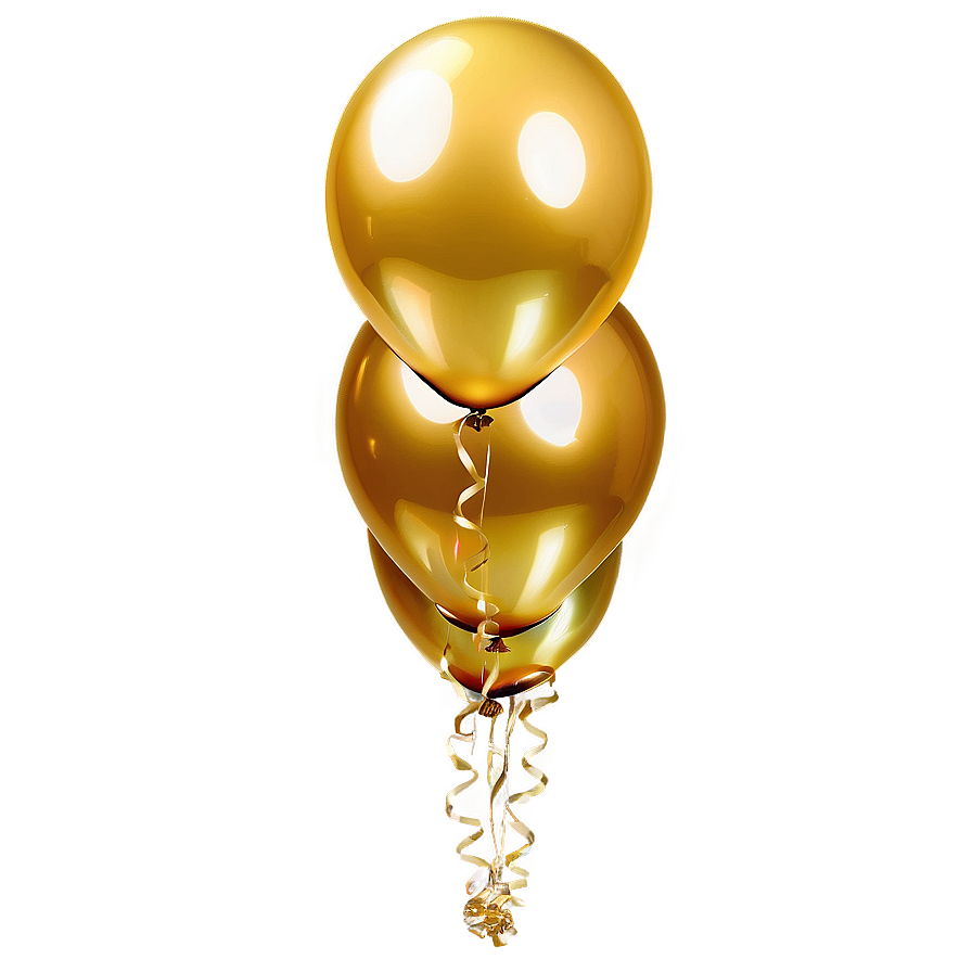 Gold Party Balloons PNG 05252024 PNG image with a transparent background, free high-resolution download