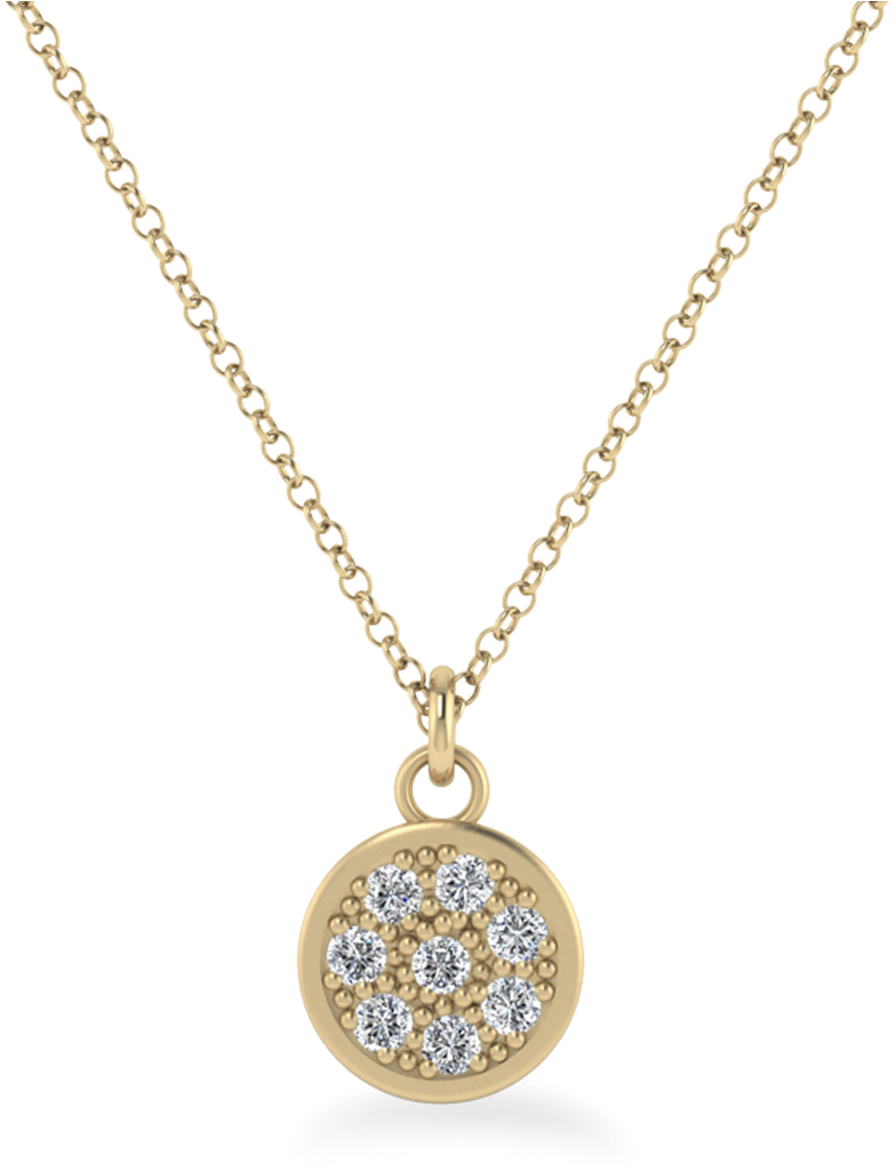 Gold Pendant Chain Necklacewith Diamonds