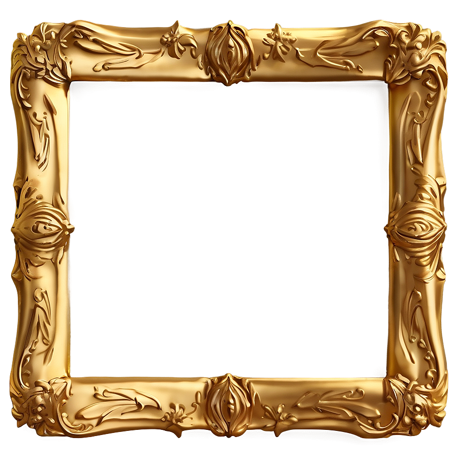Gold Photo Frame PNG pqh39 PNG image with a transparent background, free high-resolution download