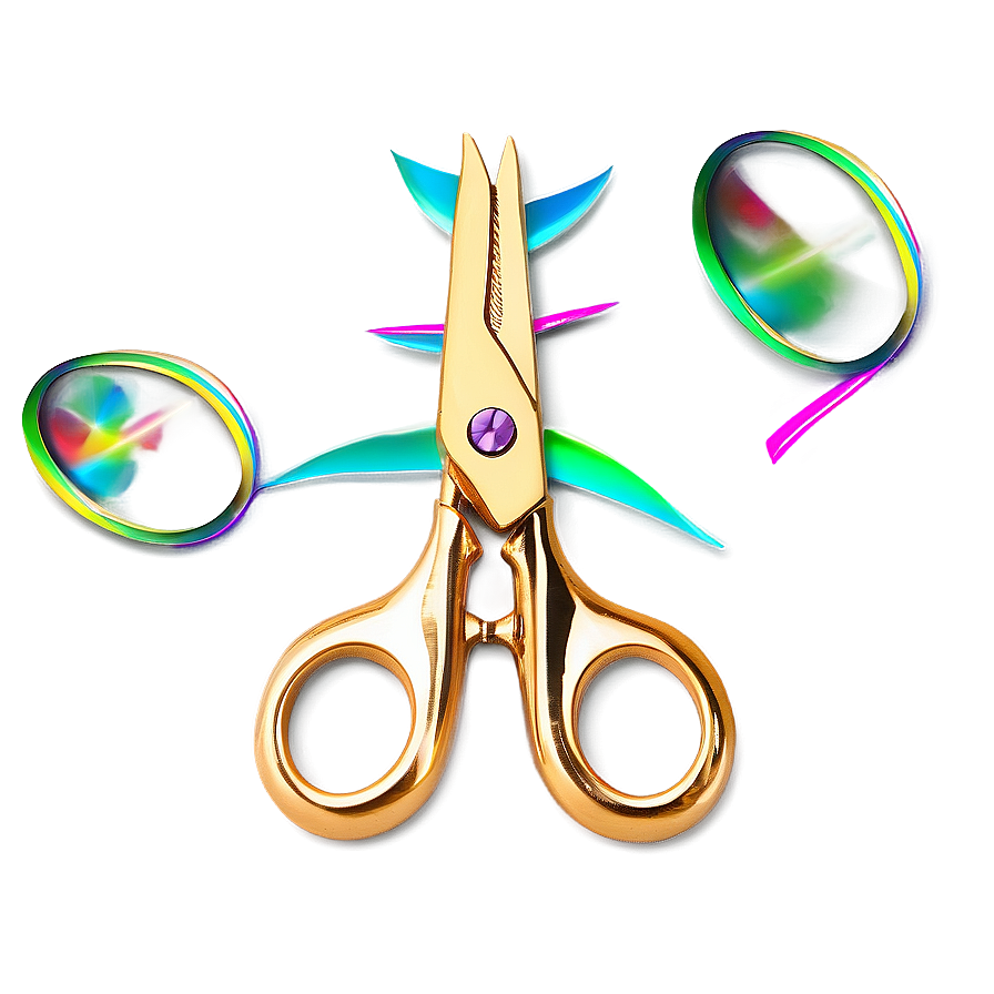 Gold Plated Barber Scissors Png Prp54